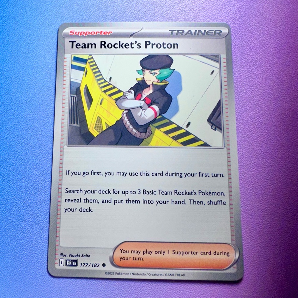 team rocket’s proton - 177/182 (uncommon) — pokemon: destined rivals